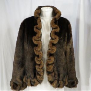 Faux fur ruffle coat